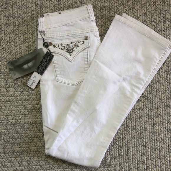 Miss Me White Stretch Bootcut Jeans - Picture 2 of 7